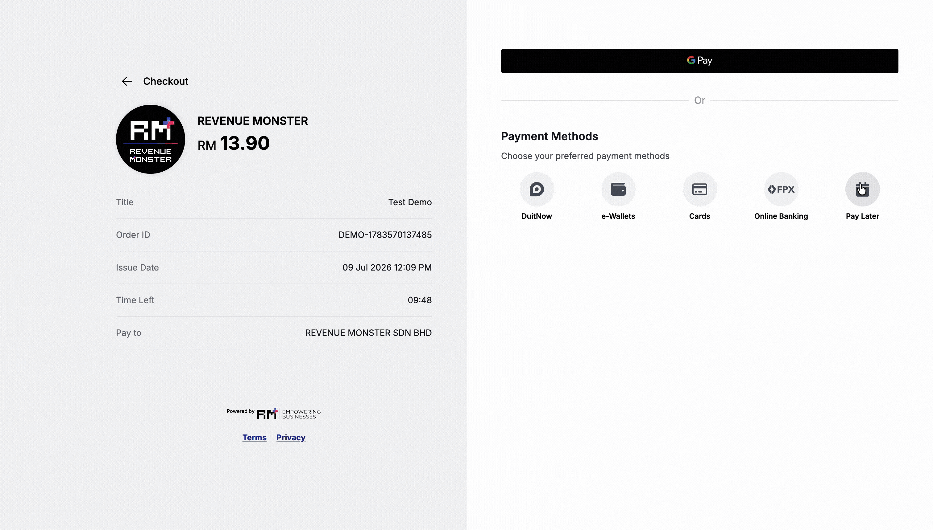 Web Payment Example